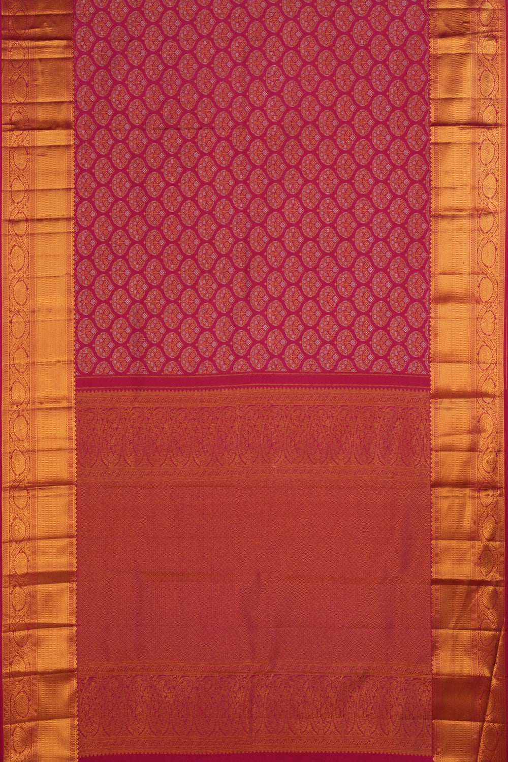 Image of Pink Brocade Chandbali Floral Kanchipattu saree